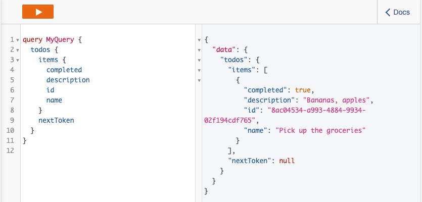 GraphQL query to fetch the list of ToDos